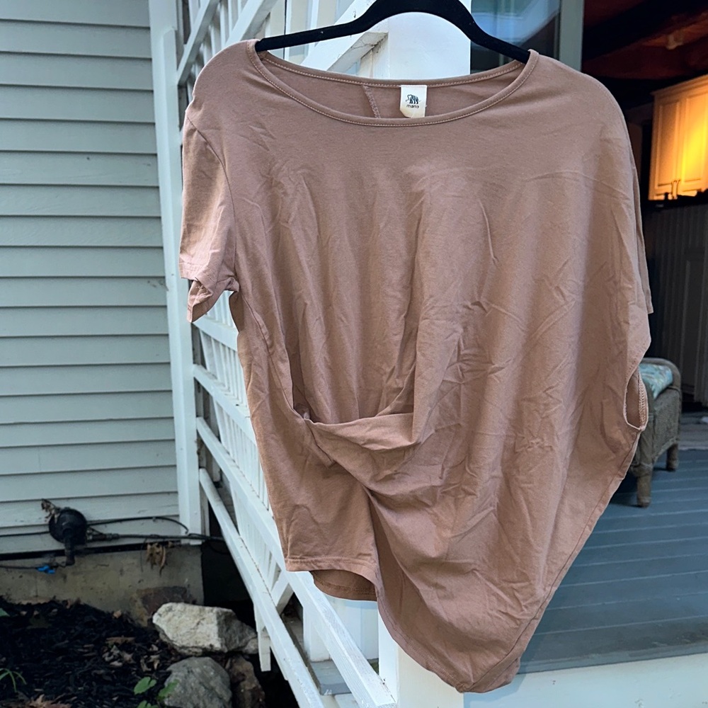 Mana Women's Brown Rayon Short-Sleeve Top new with tags